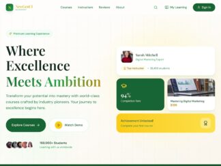 Premium Course Platform Template Emerald | Vite + React + Tailwind 4