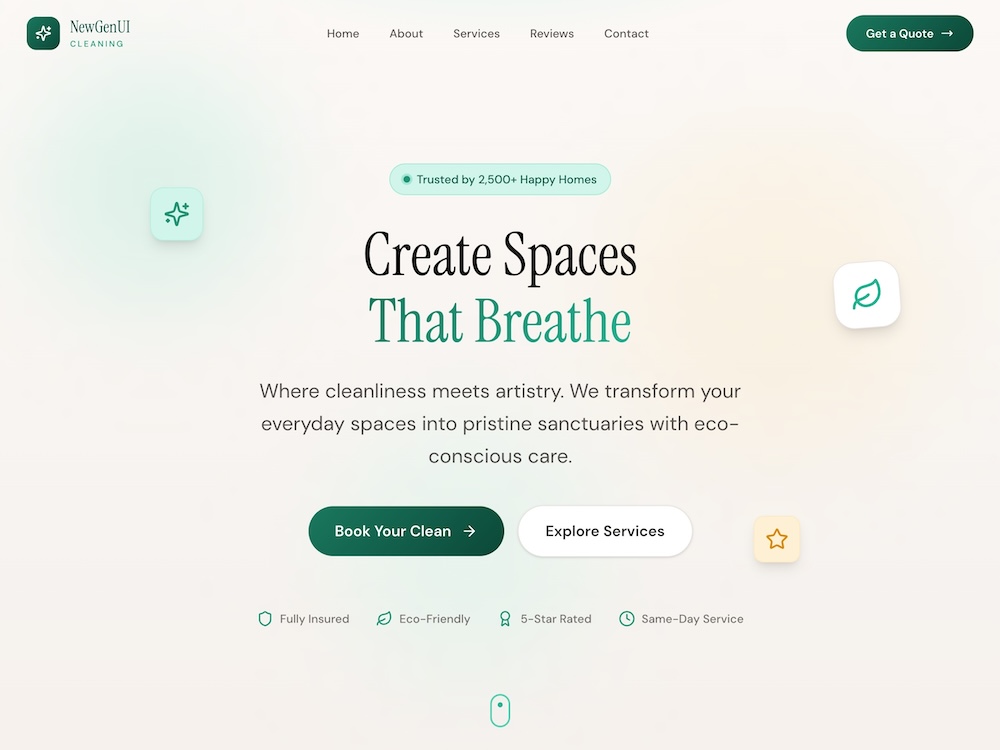Cleaning Company Website Template | Vite React Tailwind 4 | Ready to Deploy
