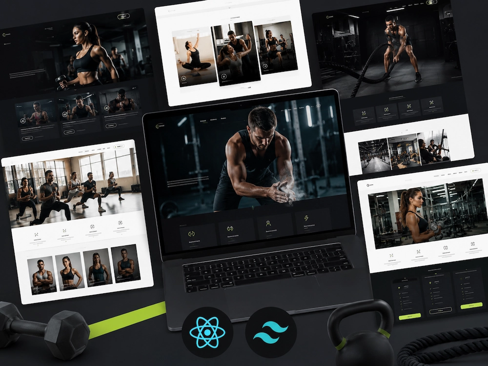 Gym & Fitness Website Templates | React + Tailwind CSS v4