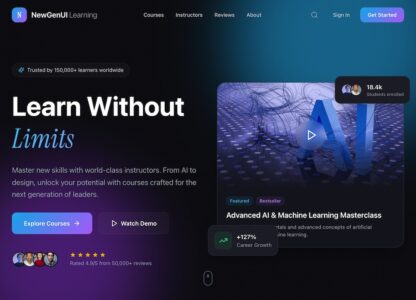 Course Platform Template Dark | React + Vite + Tailwind 4
