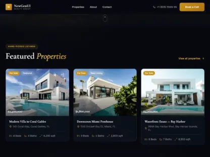 Premium React Real Estate Template Dark