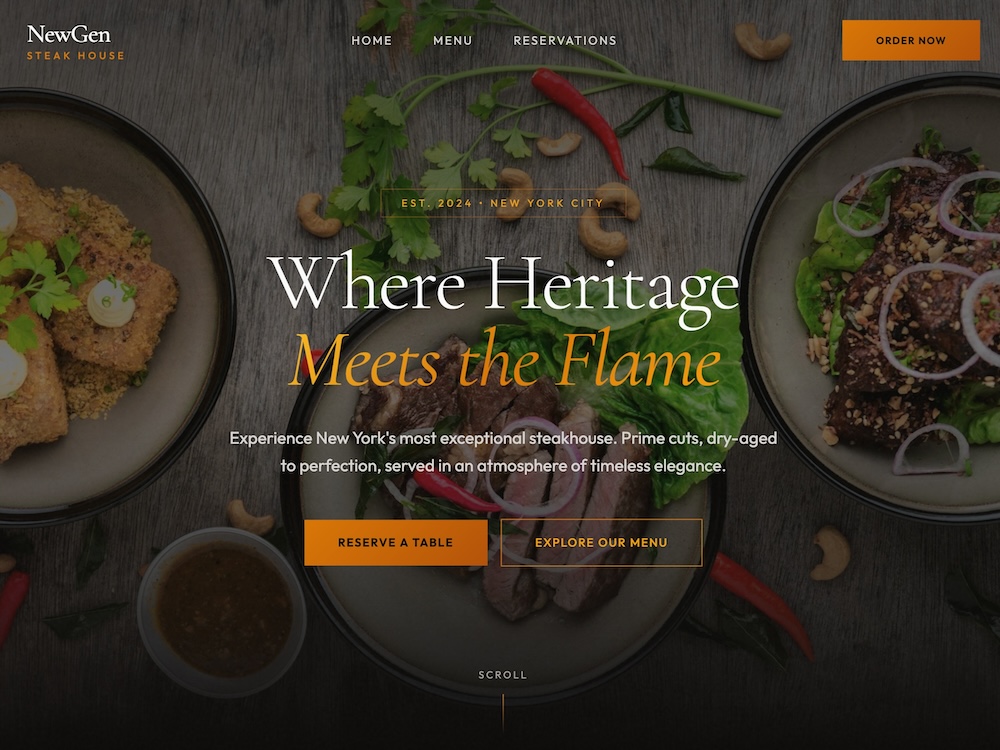 Steakhouse Website Template Preview