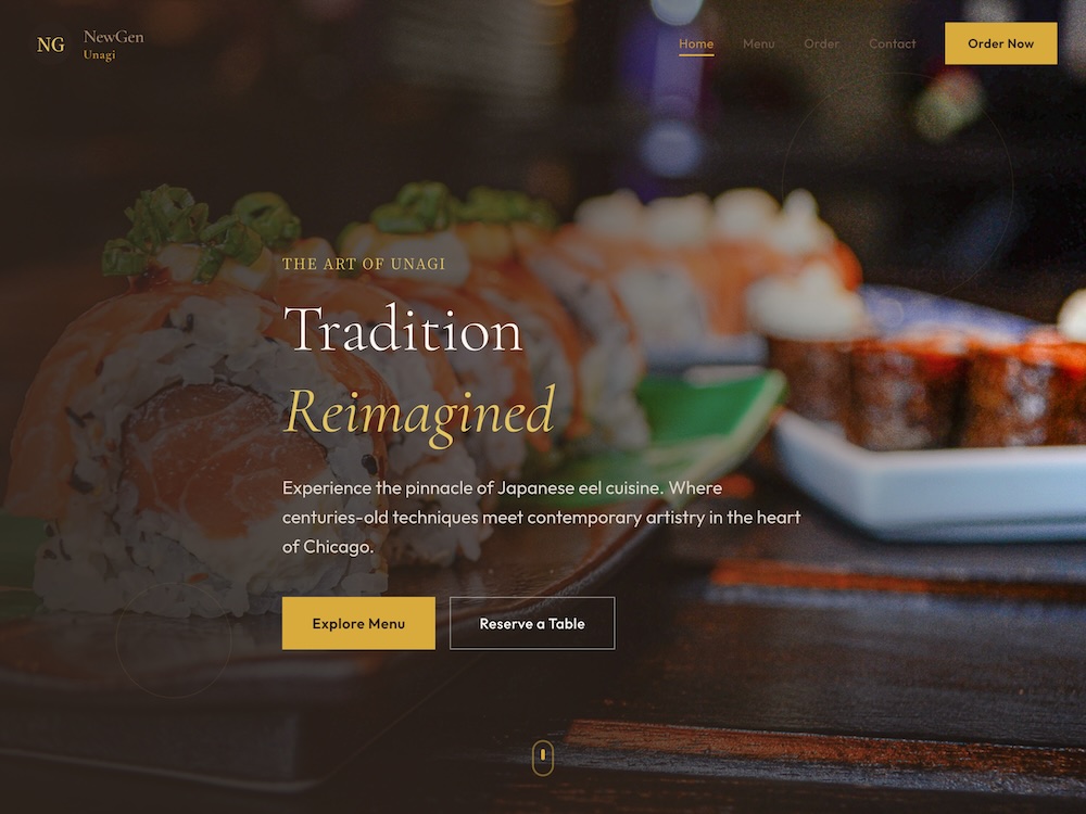 Japanese Unagi Restaurant Website Template Preview