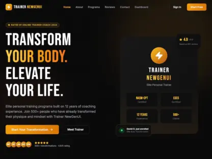 Fitness Trainer Website Template - Vite + Tailwind CSS 4
